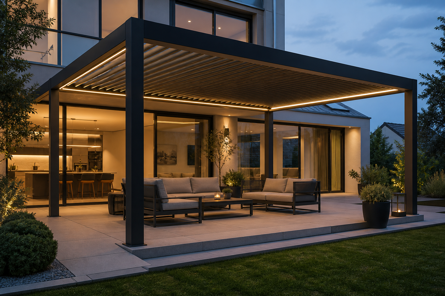 Nowoczesna aluminiowa pergola tarasowa